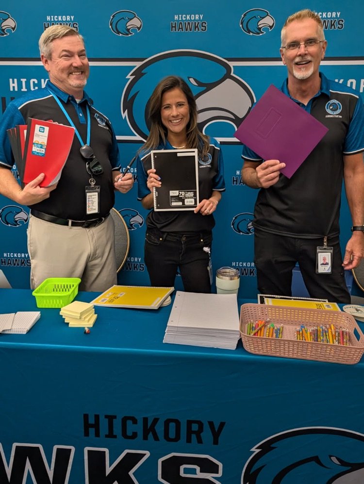 HickoryMS_Hawks's tweet photo. Our administrative team was proud to attend the Get on the Bus event, helping distribute school supplies! 📚🚌

Here’s to a year of learning, growth, and making a difference—one backpack at a time! 🖤 #HickoryHawks #GetOnTheBus #CommunityStrong #ReadyToSoar #BackToSchool https://t.co/mFIWK1523B