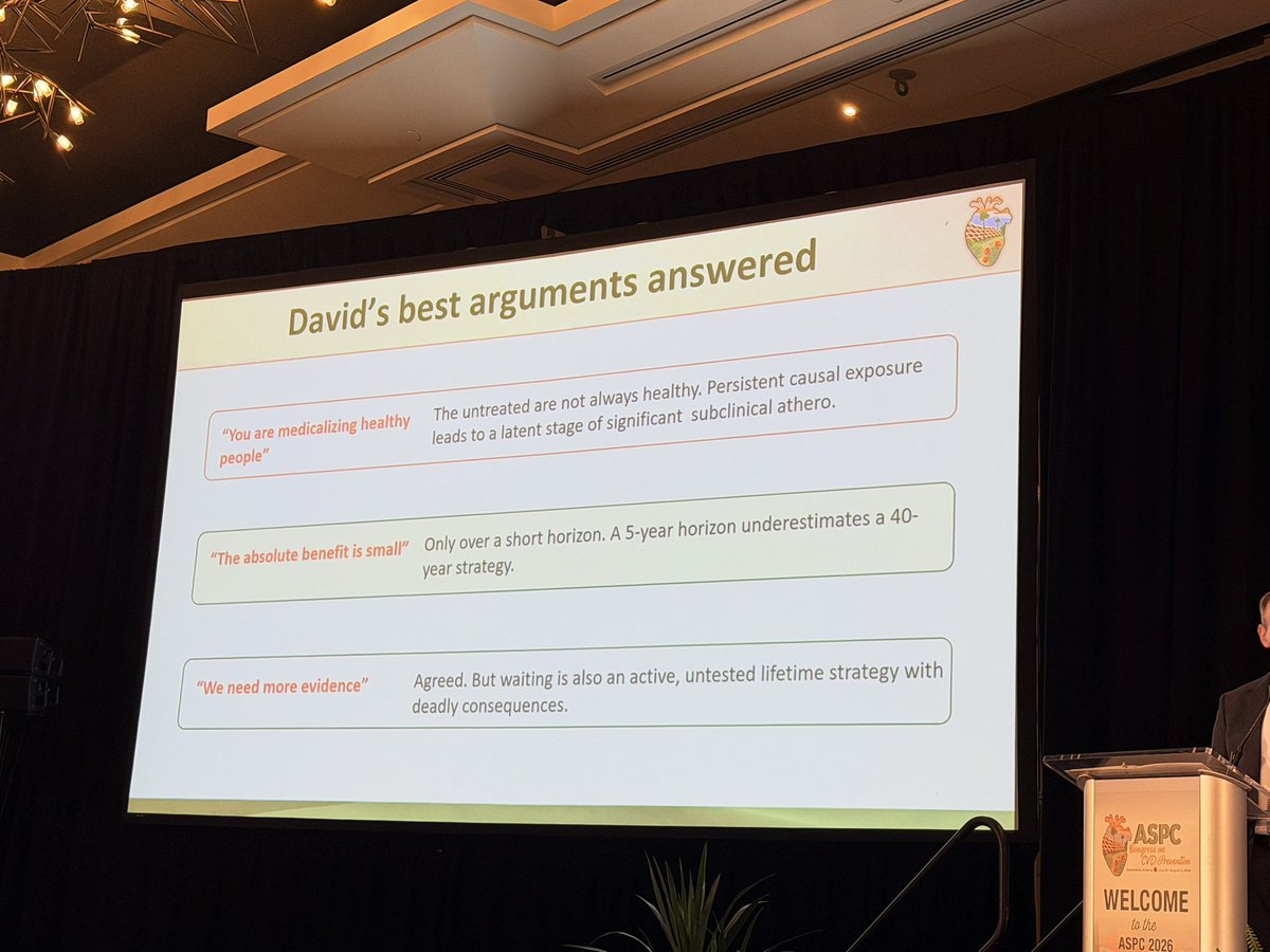 DrMarthaGulati's tweet photo. The Great Debates @DrMichaelShapir vs Dr. Maron on timing of prevention 
Michael is for early prevention and his arguments are below!
Why wait to treat?
#aspc2026 @ASPCardio https://t.co/npFJgQClAC