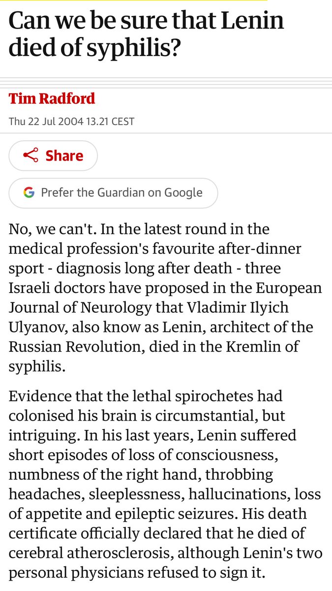 muenzenberg's tweet photo. Nel 1895, #Lenin in Svizzera va in clinica due settimane. In #Russia per cercare di trattare la #sifilide lo trattano con l’arsenico, ma non funziona: muore a 53 anni. Il potere senza il #Signore è solo  pura perdizione.

Nel 1943, il capo del #PSI viene tradito e liquidato. https://t.co/NNOHlFMfcW