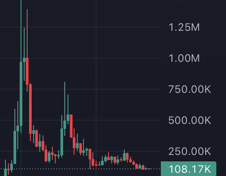 EternalHope28's tweet photo. Average chart of a Pumpfun Badge shill https://t.co/8nFfPJpv9R