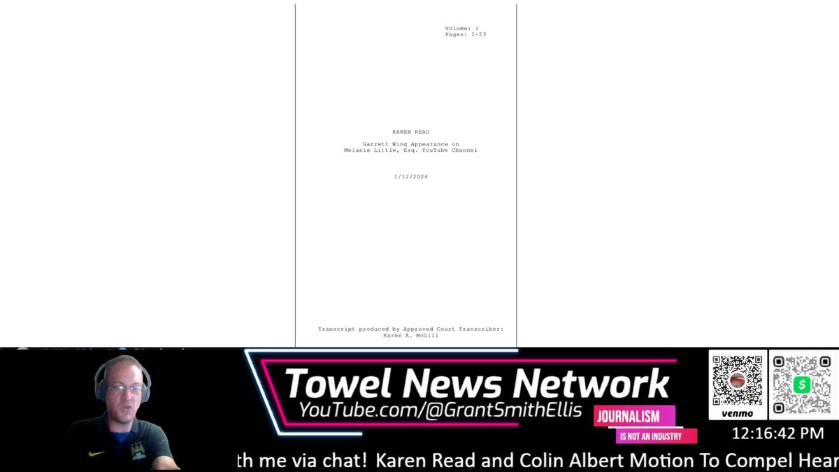 GrantSmithEllis's tweet photo. NEW:

Michael Morrissey's Norfolk D.A.'s office paid a court reporter to type up a transcript of Attorney Melanie Little's YouTube interview with Garrett Wing during the Karen Read and John O'Keefe trial.

Read the document here: https://t.co/QfN43SwMoZ https://t.co/6NxkWUAUSz