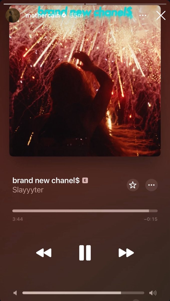 ethelcaindata's tweet photo. hayden via ig stories listening to slayyyter’s new single “brand new chanel$” ♡ https://t.co/a3LakJ45Mj