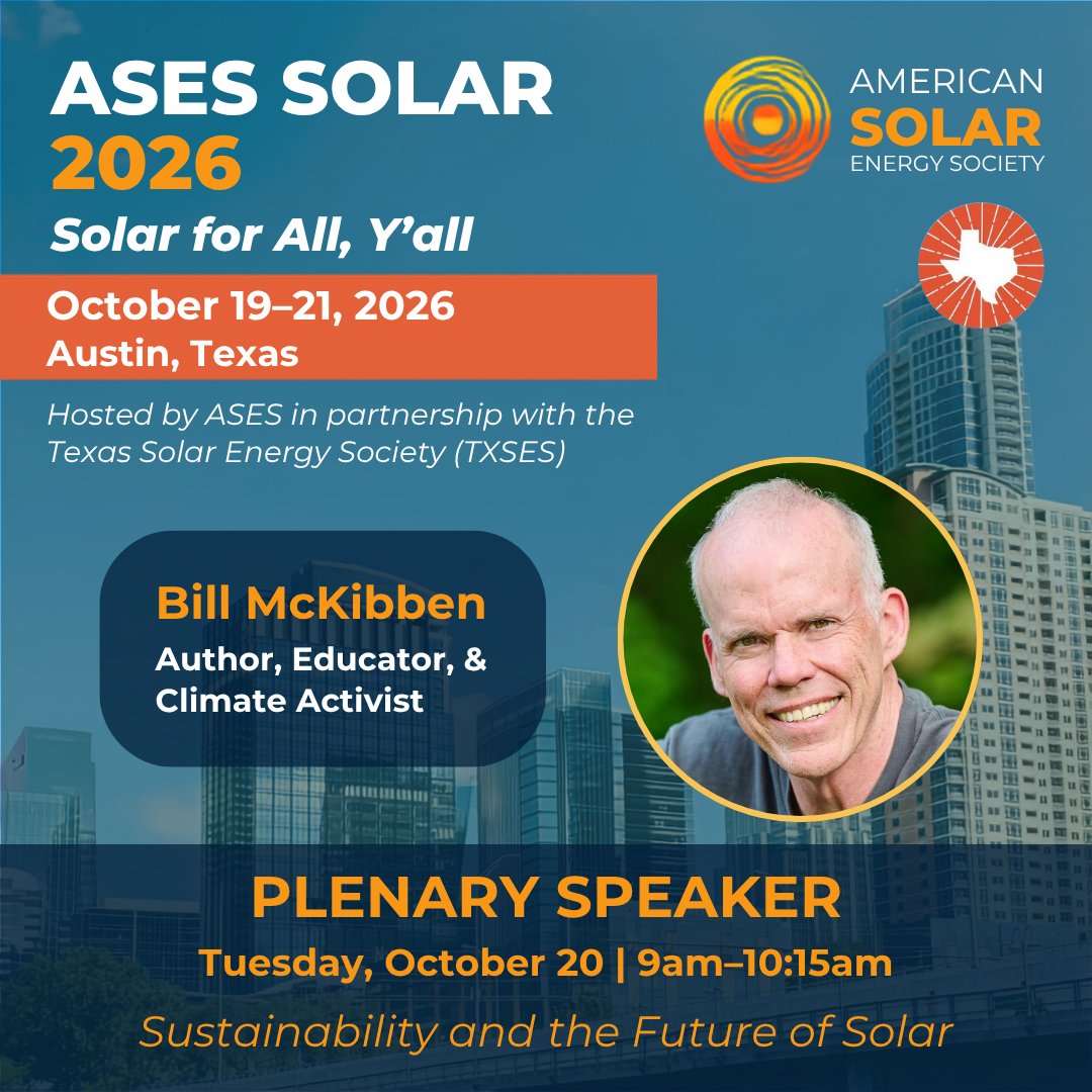 TXSES's tweet photo. TODAY is the FINAL Early Bird deadline for #ASES #SOLAR2026!🚨 Register by 11:59pm CT for 20% off of registration📣 PLUS #TXSES members & friends get an extra 25% off registration (use code TXSES)!
🔗https://t.co/mRacZw5bnZ
🗓️Oct. 19-21, 2026 | Austin, TX
See schedule in pics! https://t.co/wBhGg8S6i9