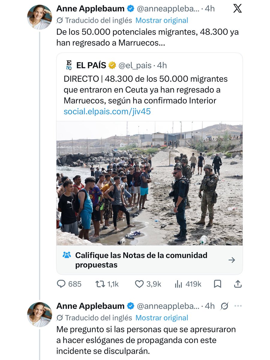 Sr_Donze's tweet photo. Applebaum es una de las mayores estafas con las que jamás me he topado. Sus conocimientos sobre política y geopolítica siempre suelen ser así de superficiales. En 2024 se llegó a reunir con el sátrapa Pedro Sánchez para abordar los riesgos que acechan a las democracias. Que se disculpe ella por esa reunión.