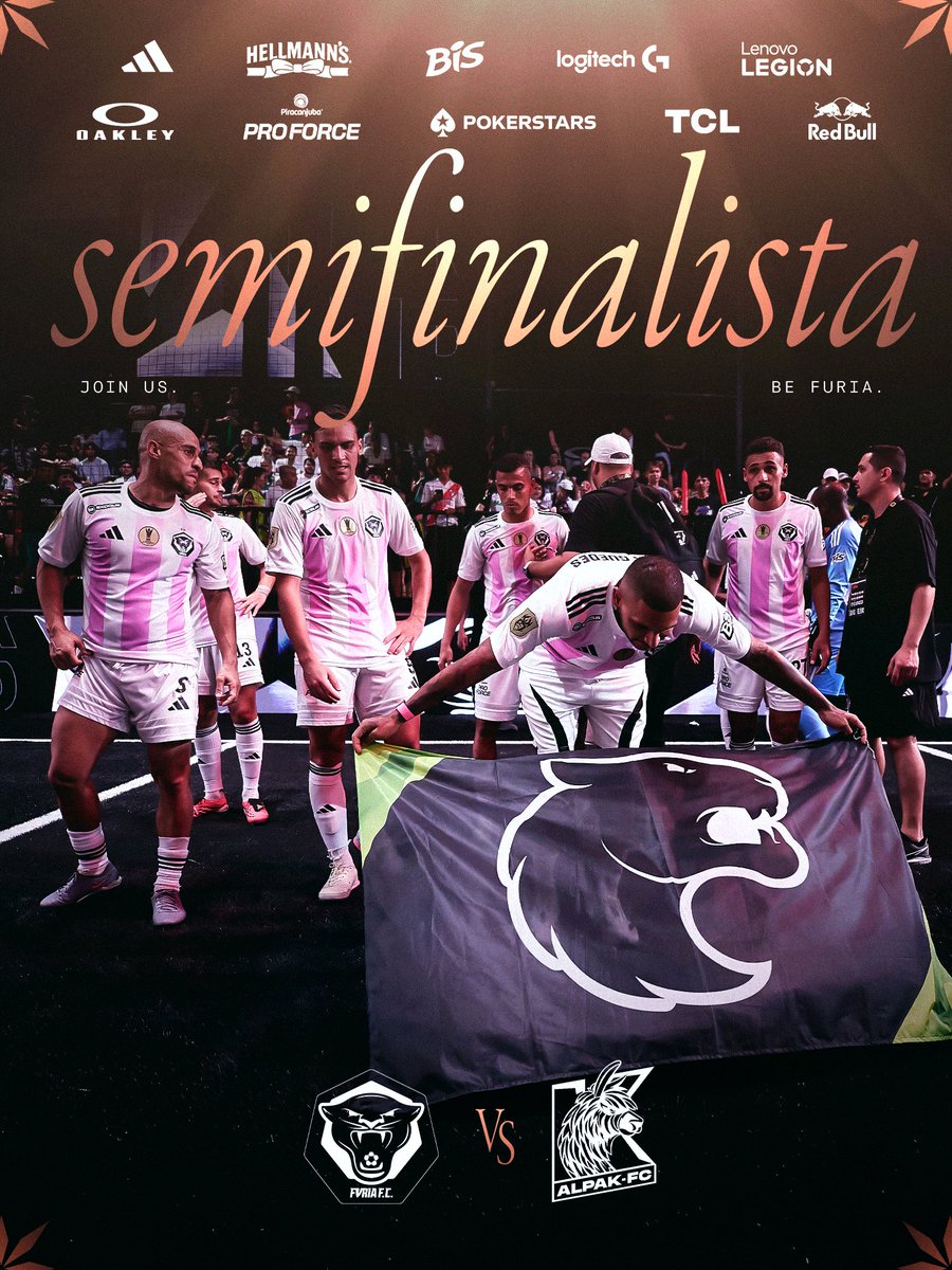 FURIA's tweet photo. Semifinalistas da #KingsWorldCupClubs! 🐾
A SUA #FURIAFC vai até o último dia do Mundial no Final Four!
O objetivo é um só. VAMOOOOOOOOOOO 🏆 https://t.co/YaLl0dgkFw