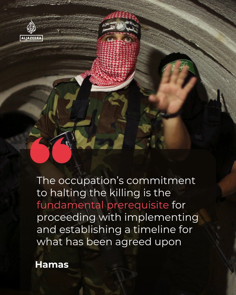 AJEnglish's tweet photo. Hamas has announced that it has agreed to a deal aimed at fully ending Israel’s genocide in Gaza, which has inflicted death and destruction on the enclave for nearly three years. 

Here’s how the world and the key players have reacted: https://t.co/ZC6wQcdzKT https://t.co/01PsVmBFoa