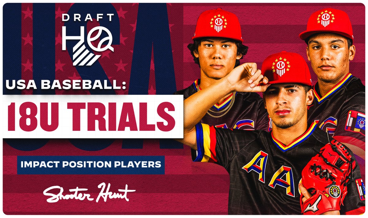 PB_DraftHQ's tweet photo. 𝗨𝗦𝗔 𝟭𝟴𝗨 𝗧𝗿𝗶𝗮𝗹𝘀: 𝗜𝗺𝗽𝗮𝗰𝘁 𝗣𝗼𝘀𝗶𝘁𝗶𝗼𝗻 𝗣𝗹𝗮𝘆𝗲𝗿𝘀 🇺🇸

@PrepBaseball VP of Scouting @ShooterHunt takes a look at 2️⃣0️⃣ position players that made an impact in Cary, including top overall player in the '27 class, @Dylan_Seward2 👀👍

🔗: https://t.co/p4fSslaMHx