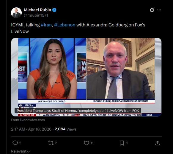 trMXinfoSys's tweet photo. @FoxUSNews Hey #IsraelTV #FoxNews, reg. #SpainAttack: Isn't that YOUR #ZionTerror expert #MichaelRubin?? And doesn't the experts say IT is organized of #Internet? 🙂
https://t.co/E8dmzamET4 https://t.co/HBuY8LMV01