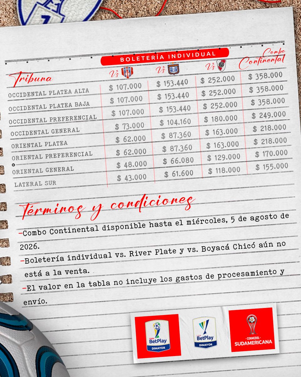 SantaFe's tweet photo. ¡Ya está a la venta el Combo Continental 🇮🇩 para acompañar al León en Copa, Liga y Sudamericana 🏆!

✔️ Disponible hasta el  5 de agosto.
✔️ Abonados podrán realizar la recarga para el partido vs. River Plate hasta el 10 de agosto.

Adquiere el tuyo 👉🏻 https://t.co/p2I19II4oC https://t.co/T2dZAm7N3b