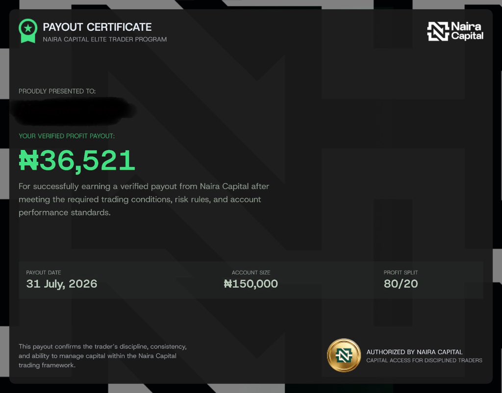 nairacapitalhq's tweet photo. Ending the night,  leaving y’all with some snacks 🤑😎

Payouts don’t lie. ✅

Another trader paid.
Another goal achieved.
Another reason to trade with Naira Capital.

Congratulations to our traders ending the month with some pay cheque 💵

Why not get a challenge account and milk funds for the new month 😎?

https://t.co/bDzliAUJwo