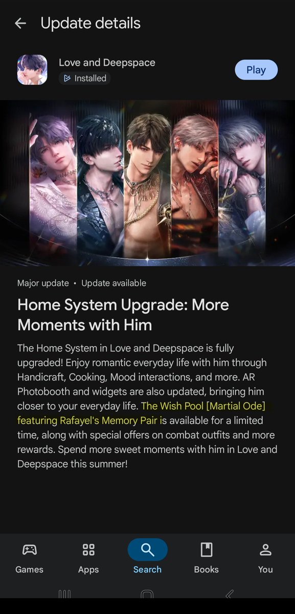 copiumoon's tweet photo. I saw others post too so I wanted to confirm myself. This is mine from NA android app market just now https://t.co/ylfqeytWXy