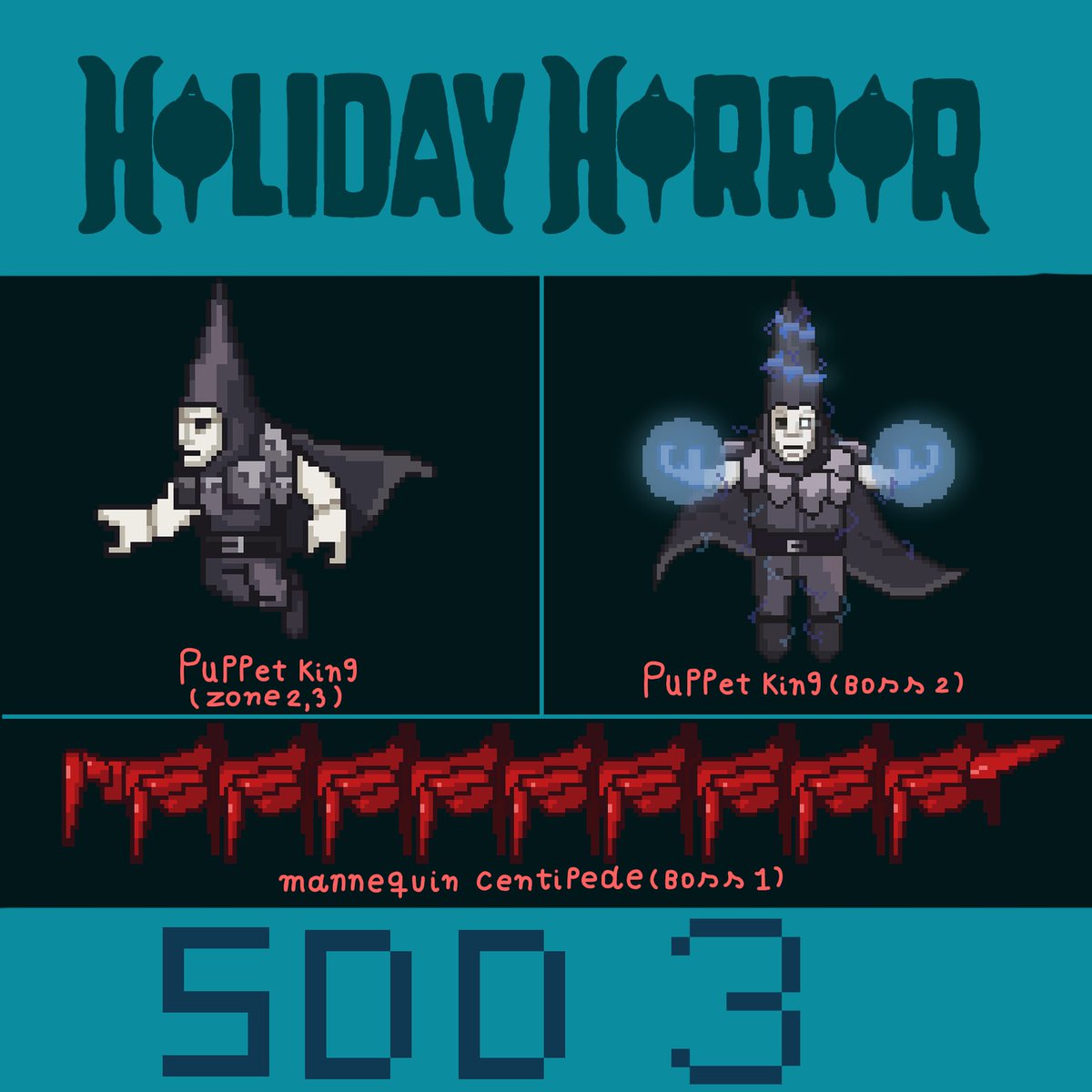 jasinto140's tweet photo. Holiday horror characters part 2
#DarkDeception #SuperDarkDeception #PixelArt #DDCH5 #HolidayHorror #PuppetKing https://t.co/EPWDzT89iz