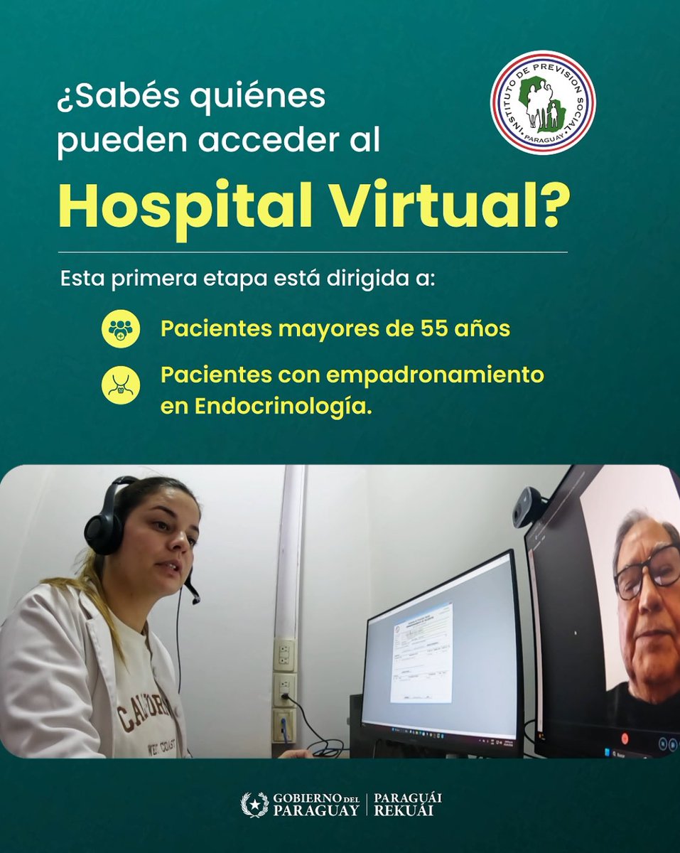 IPSParaguay's tweet photo. 👉🏼 Te contamos quiénes pueden acceder al hospital virtual del IPS en esta primera etapa de implementación. https://t.co/qV2ZlKmJbG