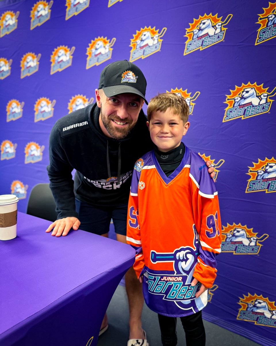 OrlandoHockey's tweet photo. The perfect way to wrap up an unforgettable week at Solar Bears Camp! 🧡🏒 https://t.co/8KVzJmBnKl
