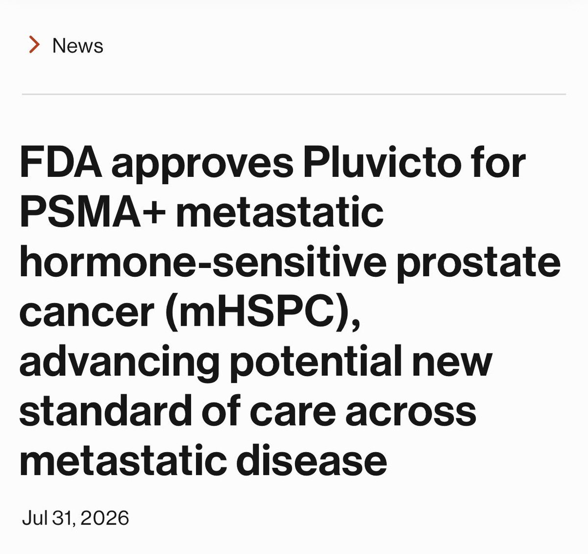 DrKarineTawagi's tweet photo. 📣 FDA approval of Pluvicto triplet vs ADT/ARPI for mCSPC (APMS) #PSMAddition

✔️ rPFS: HR 0.72
✔️ time to mCRPC: HR 0.70
✔️ similar QoL

❓OS data immature
❗️ wide eligibility criteria for ➕ PSMA
❓vs chemo or other triplets (PARP/AKT)

Exciting year for GU onc! https://t.co/WgkF00r97z