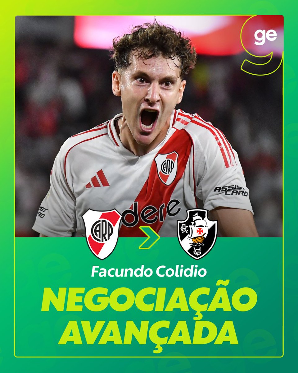 geglobo's tweet photo. 💢 Vasco tem negociação avançada com Colidio, atacante do River Plate ➡️ Mais detalhes: https://t.co/YN4OGKGEx1

📸 X/River Plate