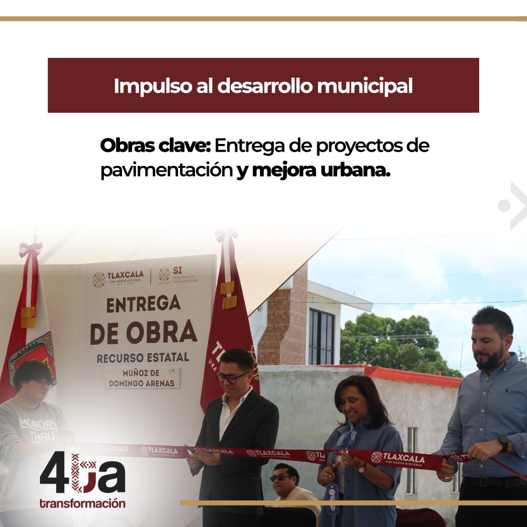 4taTransforma's tweet photo. ¡RESULTADOS QUE TRANSFORMAN TLAXCALA! 🇲🇽🏗️❤️ La gobernadora Lorena Cuéllar encabezó la entrega de importantes obras de infraestructura hidráulica, vialidades y adocenamiento en Xaltocan y Muñoz de Domingo Arenas.

Con manejo transparente del presupuesto y sin pedir prestado, el Gobierno de Tlaxcala sigue llevando agua potable, calles dignas y bienestar a las comunidades que durante años estuvieron en el olvido. 🌱✨ ¡Porque la verdadera transformación se demuestra con hechos, obras públicas y justicia social a ras de suelo! 🦅🙌

¡Por un Tlaxcala próspero, justo y con desarrollo para todas y todos! 📈🏠

📲 ¡Apoya compartiendo este post y dejando tu mensaje de apoyo abajo en los comentarios! 👇

#La4taTransformación #Tlaxcala #LorenaCuéllar #ObraPública #JusticiaSocial #HumanismoMexicano #Infraestructura