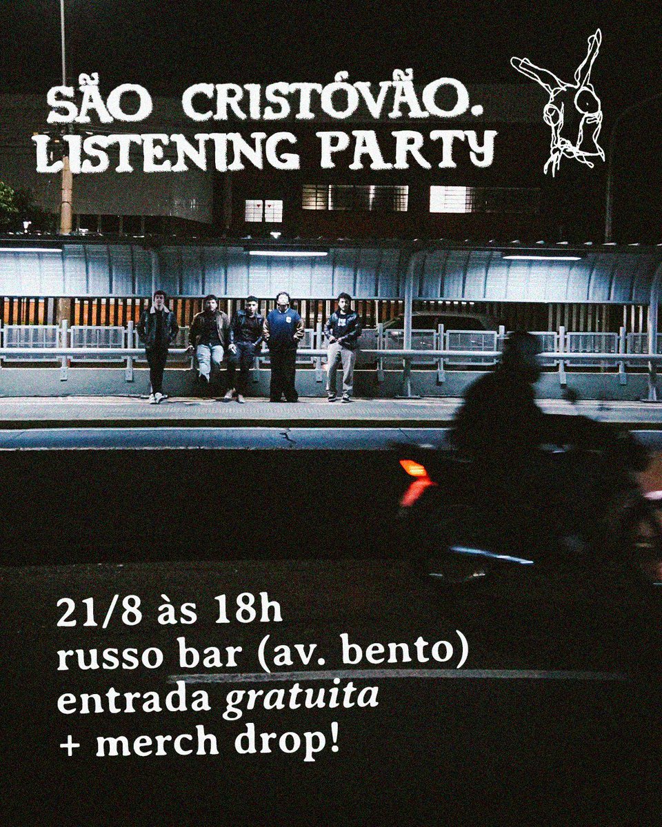 projetohare's tweet photo. QUER OUVIR O NOSSO NOVO ÁLBUM ANTES DA HORA? É LITERALMENTE SÓ COLAR.

listening party de SÃO CRISTÓVÃO vai rolar dia 21/8 no russo da av. bento

É DE GRAÇA.
e vai ter merch drop.

pode marcar na tua agenda aí.
mais infos no site https://t.co/WPxeqFRc8H https://t.co/Myro3V1bmz