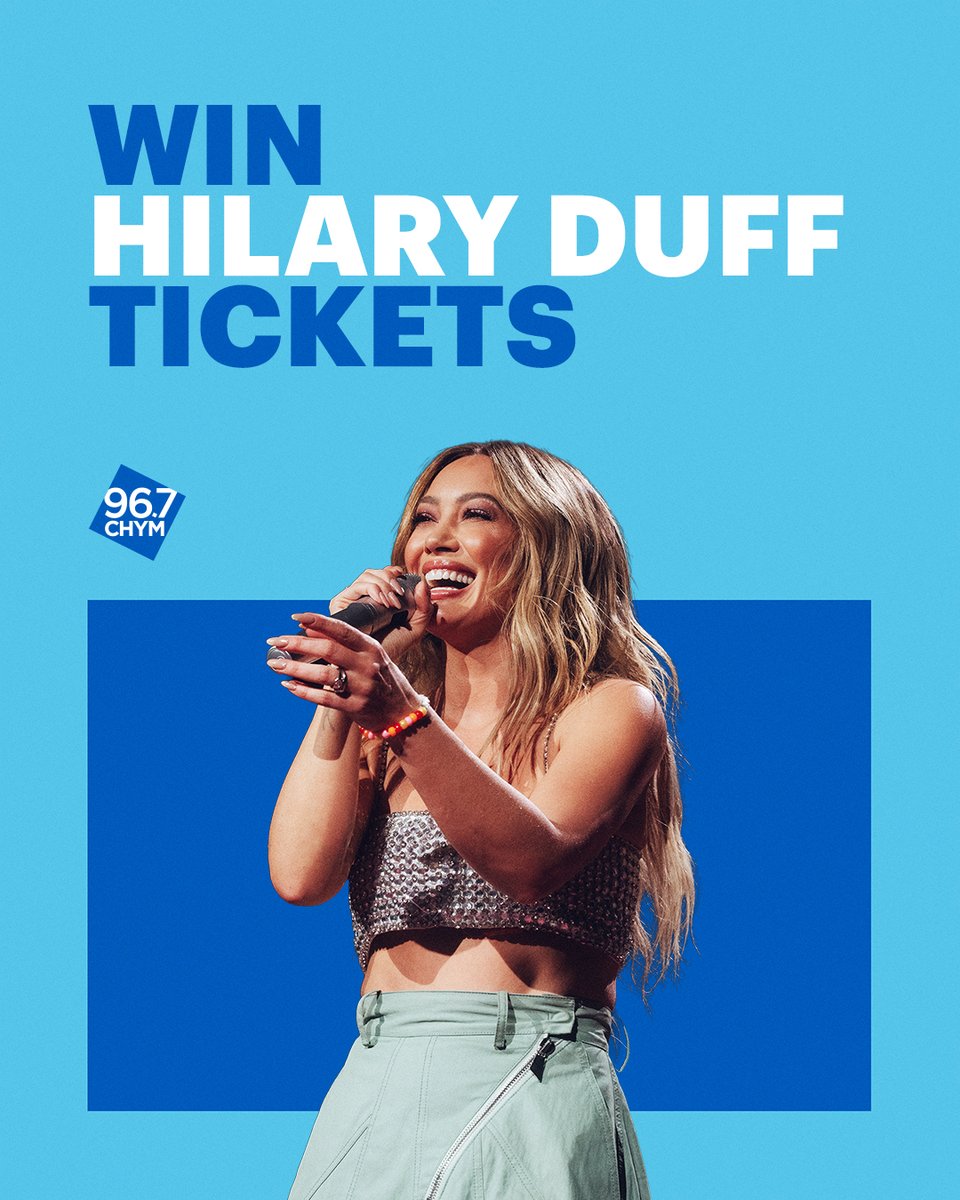 CHYM967's tweet photo. 🎶 Hey now, hey now... you know the words.

Sing along to all your favourites as Hilary Duff brings the Lucky Me Tour to RBC Amphitheatre on August 12!

And lucky YOU could be there! 🍀

🎟️ We're giving away one last pair of tickets!

👉 Enter now: https://t.co/L4yynnKNxO https://t.co/y7aNcoNfSG