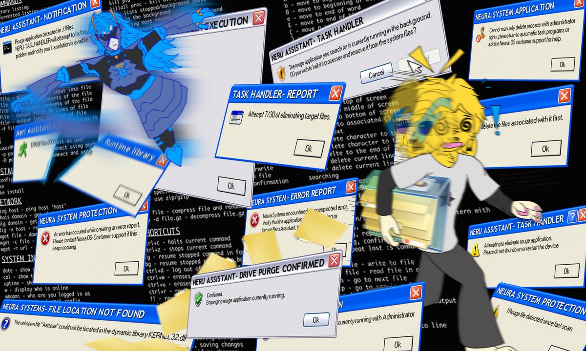 Radical___Red's tweet photo. "Local trojan mission gone wrong." 

Birthday gift for @foeniiixx involving the beloved Aeri.

#Hackinggoneverywrongveryfast https://t.co/R5yfY1Zv8Y