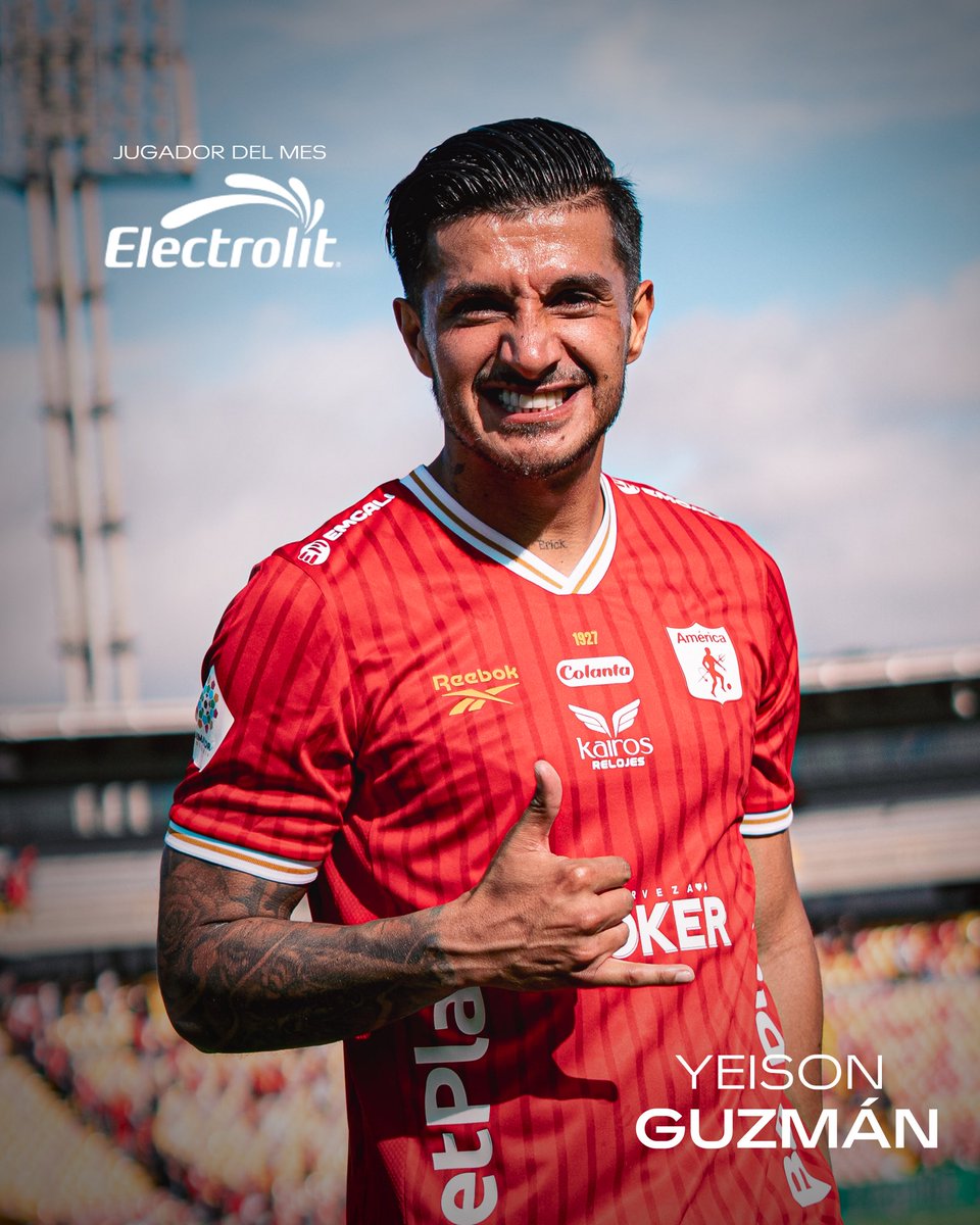AmericadeCali's tweet photo. 🥤🔟 Yeison Guzmán es el Jugador Electrolit del mes. ⭐🔴 https://t.co/EEHpaNhHkg