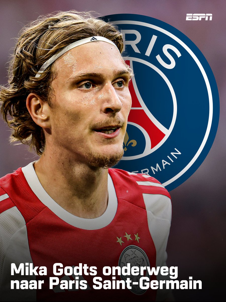 ESPNnl's tweet photo. Mika Godts lijkt Amsterdam te verlaten voor Parijs 🔜🇫🇷

🔗 https://t.co/b7go7itGUD https://t.co/i544iA8MuM
