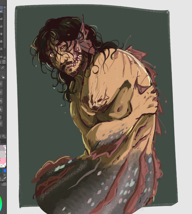 Lulushuu's tweet photo. I got too tired to draw Grace but you can have a siren Simon doodle as a treat! :3 https://t.co/cdLeZA02EJ
