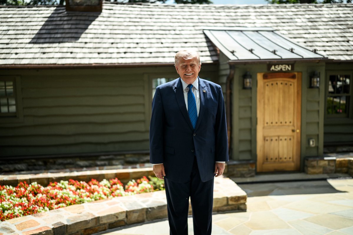 WhiteHouse's tweet photo. 45/47. 🇺🇸

President Donald J. Trump at Camp David | July 31, 2026 https://t.co/B2ZCb1k2oD