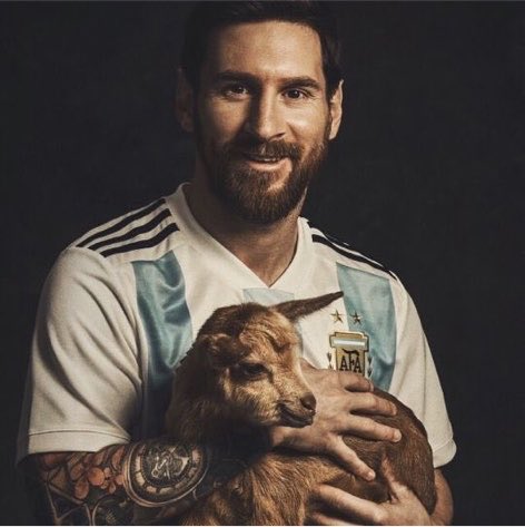Nsukka_okpa's tweet photo. "Messi is so humble, he just wants to play football." He doesn’t care abt GOAT debate

So who booked studio session with a baby goat to hype up his own legacy 😂 https://t.co/1HQt2Sgl1t