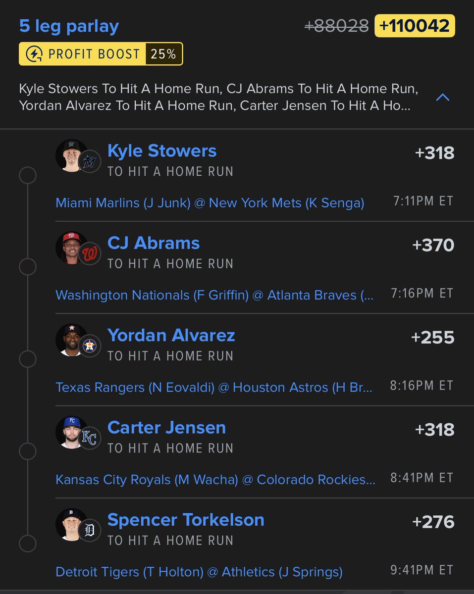 BrookieJ07's tweet photo. 5 Leg Bomb 💣🤑🔥 @Playbook 
This might be the one ⚾️✨

Round robin by 3s or 4s if u wish
Lettuce pray 🥬🙏🏽 https://t.co/Cie7CbeZI6
