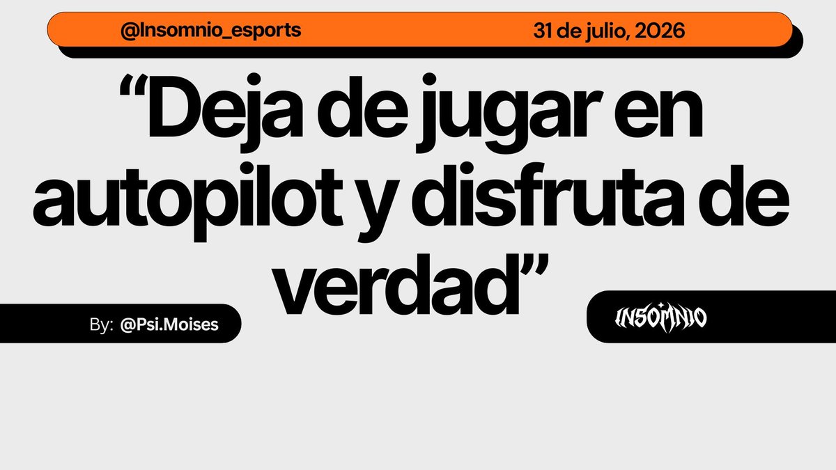 Insomnio_esport's tweet photo. A todos los capitanes o jugadores interesados en participar en una reunión para todo el público, tendremos a un experto en psicología deportiva dándonos una clase "Deja de jugar en autopilot y disfruta de verdad" impartida por Psic. Moisés.
Únete al discord
Hr 07:00 CDMX https://t.co/TYoMuWyvec