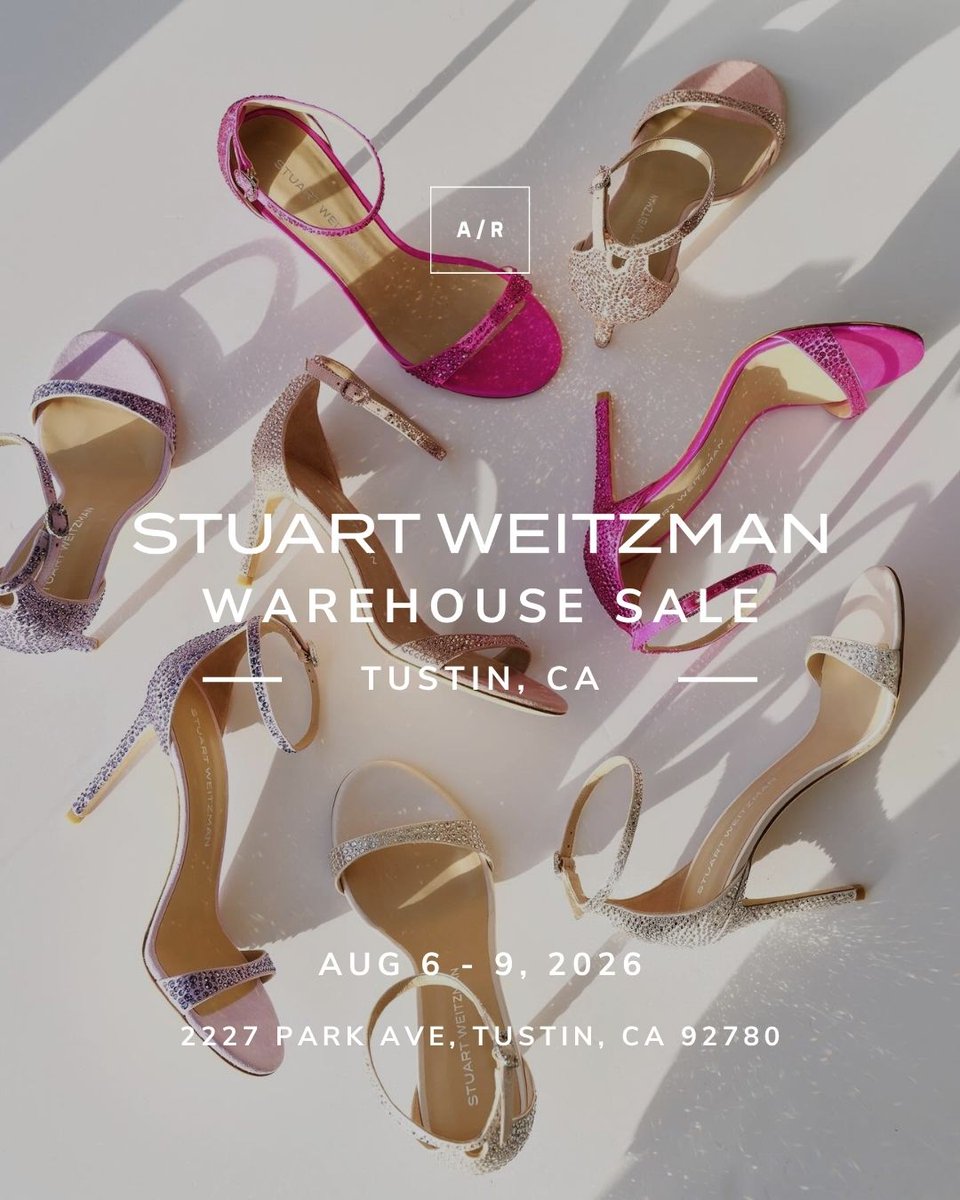 AltRetail's tweet photo. The official Stuart Weitzman Warehouse Sale is coming to Alternative Retail in Tustin, CA. Shop 70% OFF retail prices!

Register for #FREE using our website at https://t.co/JsdQ0FTgmX! https://t.co/bwdACwULfe