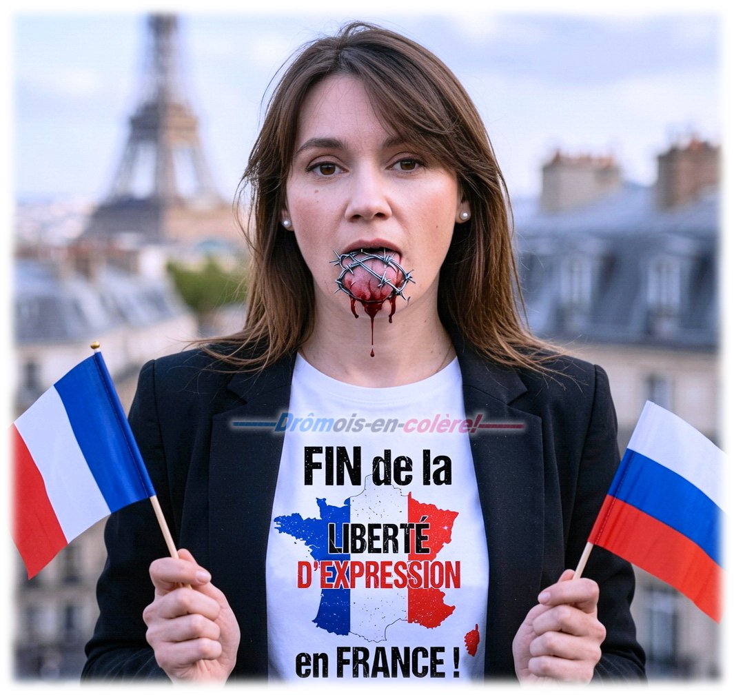 26enColere's tweet photo. 🚨🇫🇷-EXPULSION de la JOURNALISTE Xenia FEDOROVA-🇫🇷🚨

E.MACRON a fait RÉGRESSÉ sa NATION,
en remplaçant la «LIBERTÉ D' EXPRESSION»,
par sa LIBERTÉ «d' EXERCER une PRESSION»...🤢🤮🤮🤮