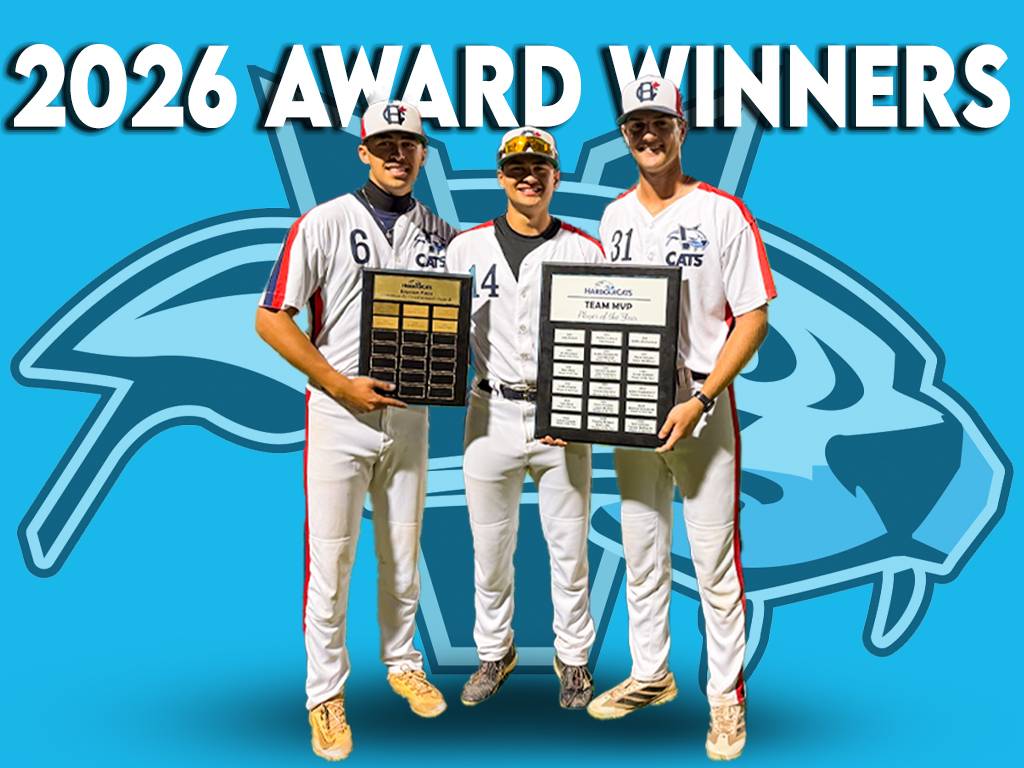 HarbourCats's tweet photo. A huge congratulations to our three award winners for the 2026 season!! 📷
Community Service Award - Flynn Warren
Pitcher of the Year - Jeremiah Arnett
Player of the Year - David Krahn
#harbourcats #awards #yyj #baseball #victoria https://t.co/Hg9krZTRkg