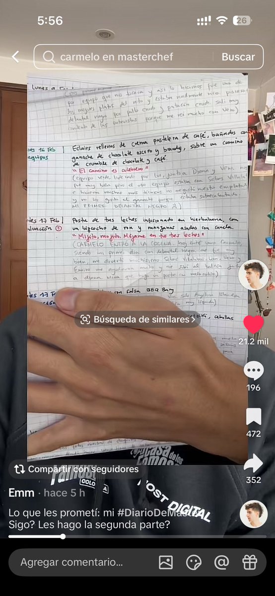 oderrodriguez's tweet photo. @realityscol Según un video que subió Emmanuel a TikTok, se lee en su libreta que sale Angélica Blandón 🤯 #MasterChefCelebrityColombia https://t.co/qK81Yz64Zp