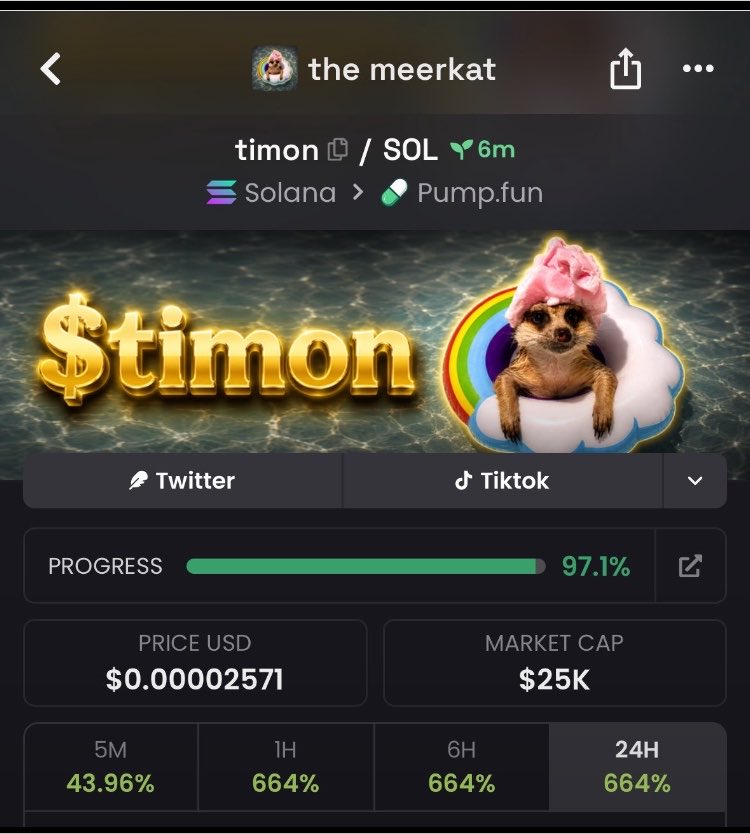 Dex_Chain00's tweet photo. 5.1x up on $timon
TG frens eating good 

JDXTAVb6zo5RaXD8b24SSwYKriAB8DmJXtEt16nKpump https://t.co/iXpjWx2A3f
