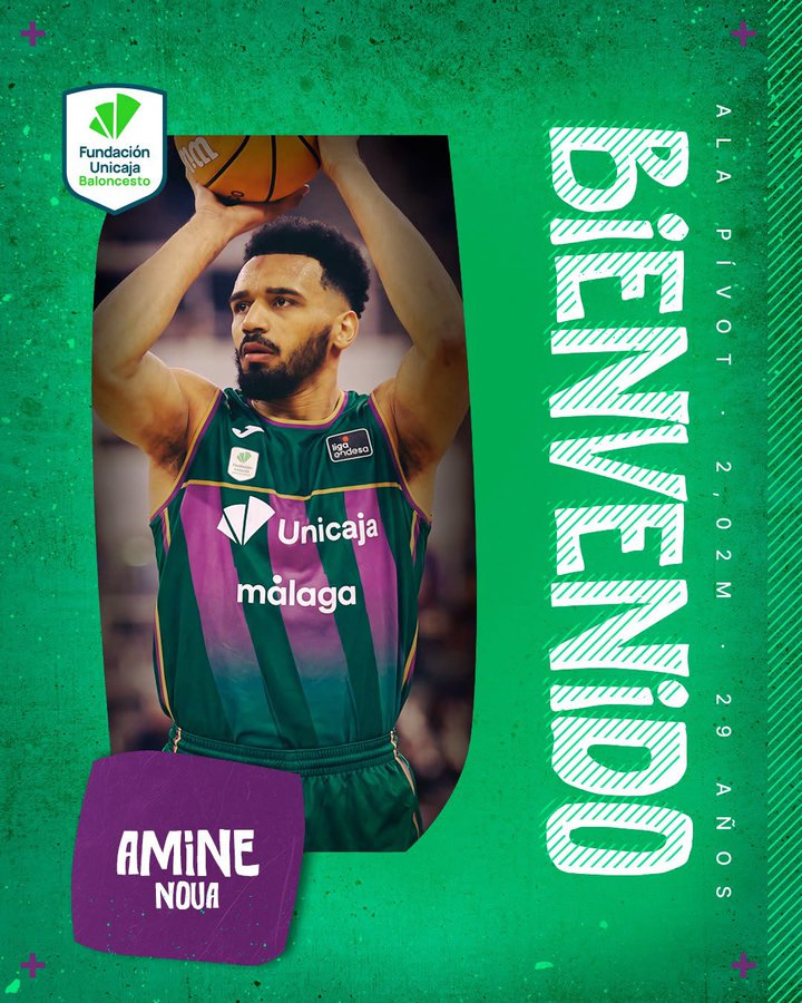 fersudeniz's tweet photo. ✍️RESMİ: #BasketballCL 'nin iddialı ekiplerinden @unicajaCB , Euroleague takımlarının da radarında olan Fransız forvet Amine Noua (2.02m, 1997) ile anlaştığını duyurdu. #LigaEndesa
Geçen sezon Aris formasıyla EuroCup'da 12 maçta ortalama 28 dk sahada kalırken 14.2 sayı, %40 üçlük, 5.8 ribaund istatistikleriyle katkı vermişti.
