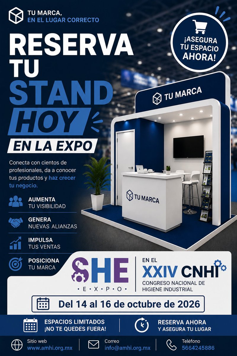 AMHI_Mexico's tweet photo. Los espacios son limitados y la asignación se realiza por orden de reserva.

Solicita el plano de stands y los paquetes disponibles:
info@amhi.org.mx ó cursos@amhi.org.mx
Tel. Oficina: 55 8114 9127 | 55 8114 9128
WhatsApp: 56 1117 8052 | 56 6424 5886 https://t.co/ETqcLThoRO