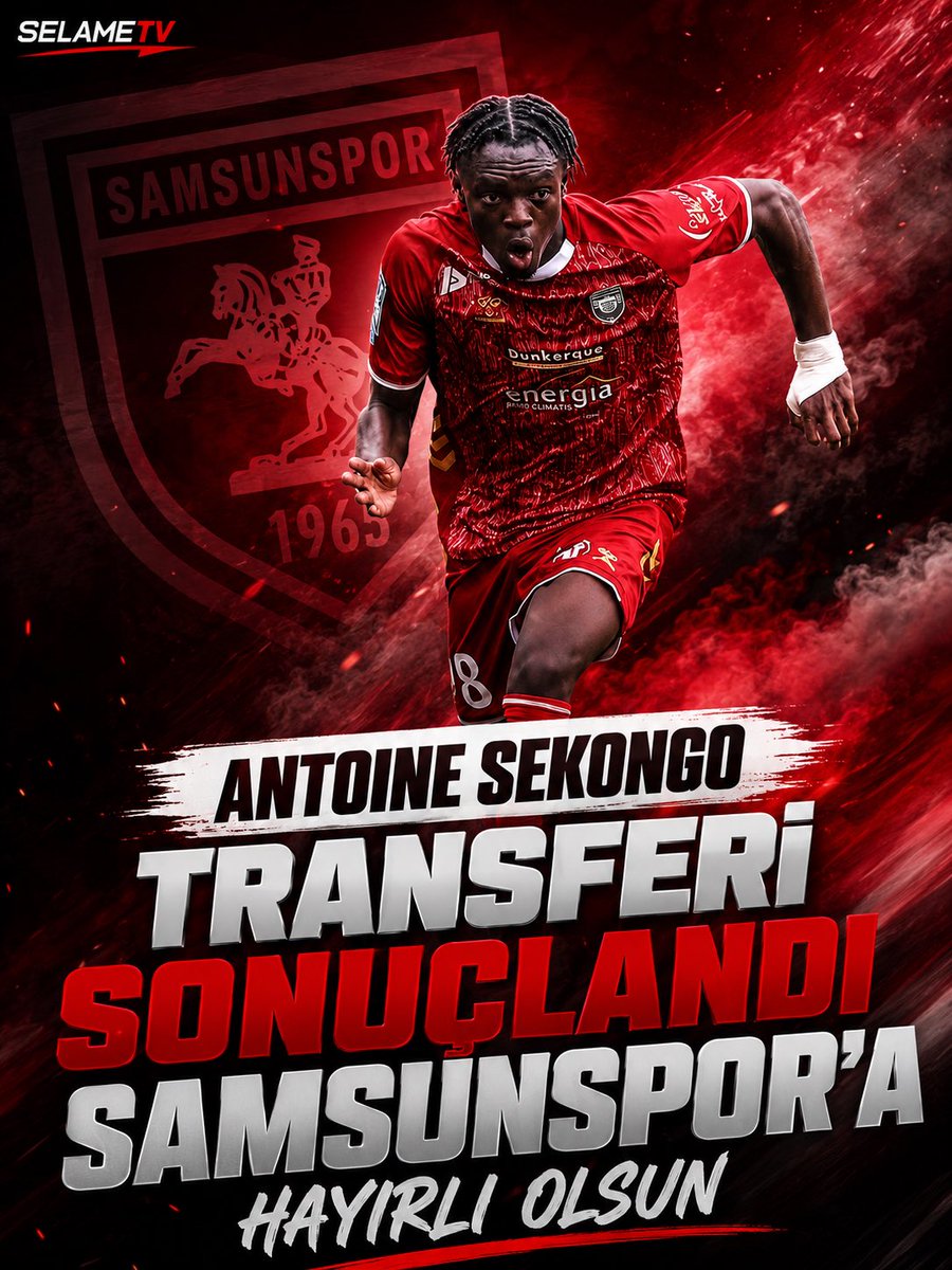 SelametAtl's tweet photo. SON DAKİKA!
ANTOİNE SEKONGO 
TRANSFERİ SONUÇLANDI 
Fransa 2. Ligi Dunkerque den gen oyuncunun mevkisi Merkez Orta saha , SAMSUNSPOR A
HAYIRLI OLSUN

#samsunspor #transfer #sondakika https://t.co/dR84uqGDyd