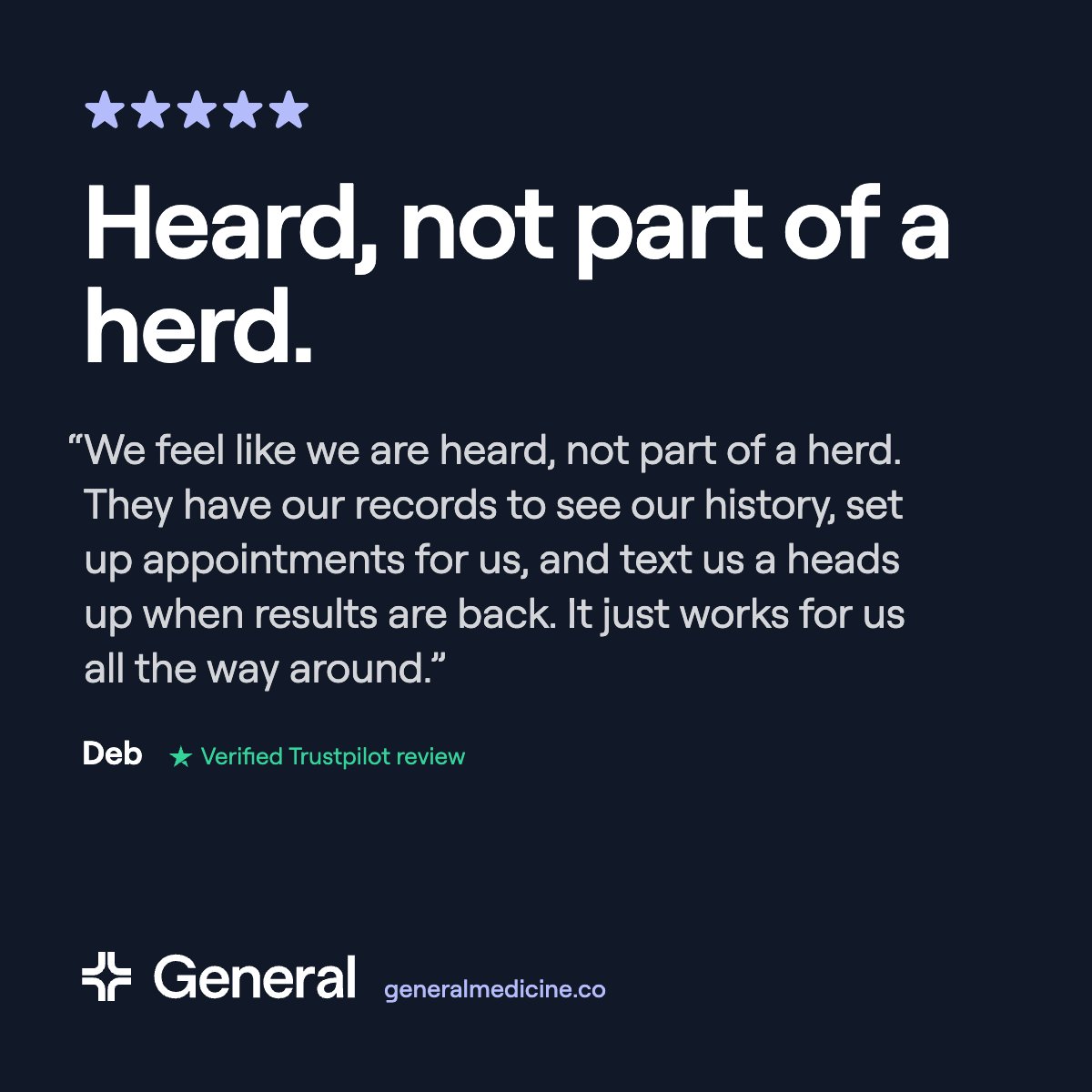 GeneralMedicine's tweet photo. That's Deb's take on General Medicine care, her team has her full history, books her appointments, and texts her the second results are back. Personal, not assembly-line. https://t.co/Bco6x4fJ7I