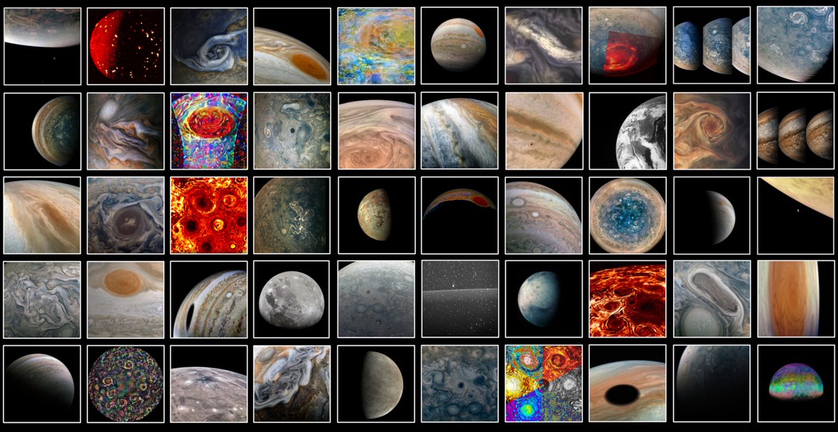 NASASolarSystem's tweet photo. @NASAJPL @SwRI The Juno mission pioneered the practice of involving members of the public to suggest targets for its main camera and to process the raw data into images that are both stunning and scientifically fruitful. 6/7
https://t.co/4M7UXIVcPg https://t.co/NuuiXPDdfe
