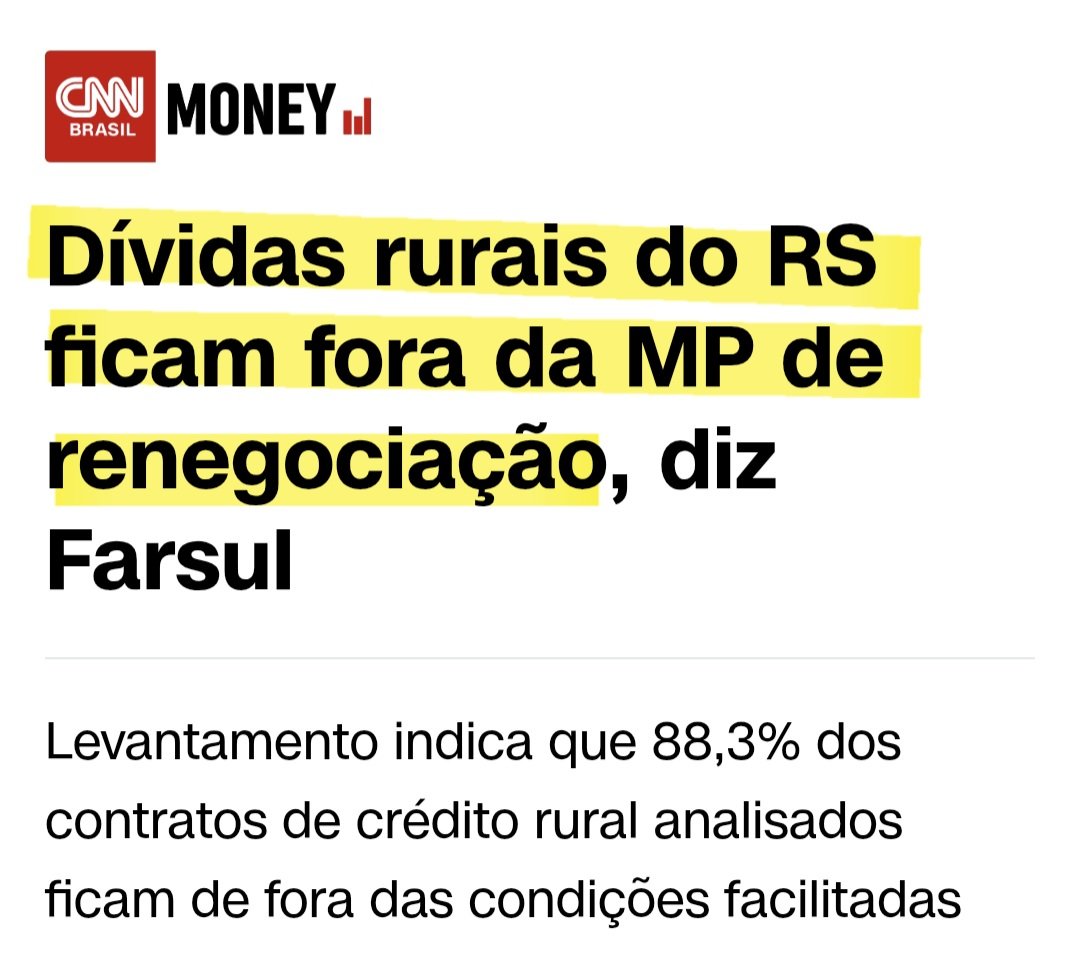 DepSanderson's tweet photo. 🚨 LULA É O MAIOR INIMIGO DO AGRO GAÚCHO!

Depois de enchentes e prejuízos bilionários, o Governo deixou o Rio Grande do Sul de fora da MP que renegocia as dívidas rurais.

Mais um golpe contra quem produz. Exigimos a inclusão imediata do nosso Estado. https://t.co/pivB9nYfri