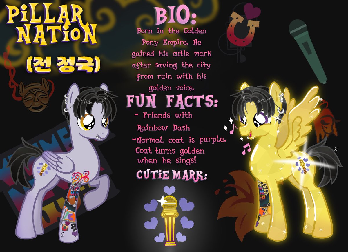fantazm0's tweet photo. here is how i think Jungkook as a pony would look like! his name is Pillar Nation but he’s still called Jungkook.. https://t.co/AbNC3MnUBd