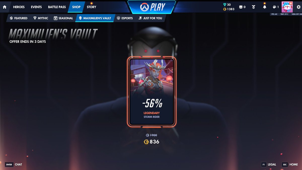 NythraTheBunny's tweet photo. Maximiliens vault really be scamming me! #overwatch https://t.co/ixlocFMLdd