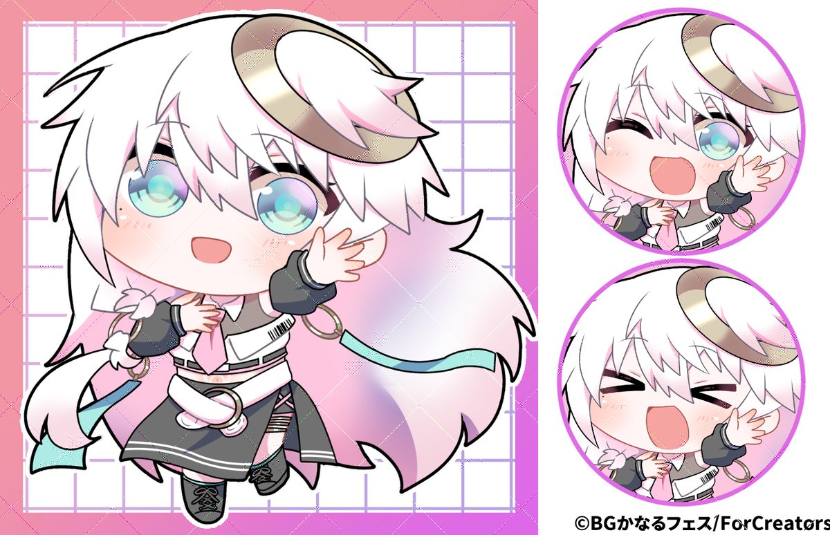 maki2mawaru's tweet photo. 【お仕事】改めましてBGかなるフェスにてCYBILL様(@CYBI_ll)のミニキャライラスト＆衣装デザインを担当させて頂きました！
色々グッズになるそうなので何卒よろしくお願いいたします～！ #BGかなるフェス https://t.co/FltJHQ0v2A