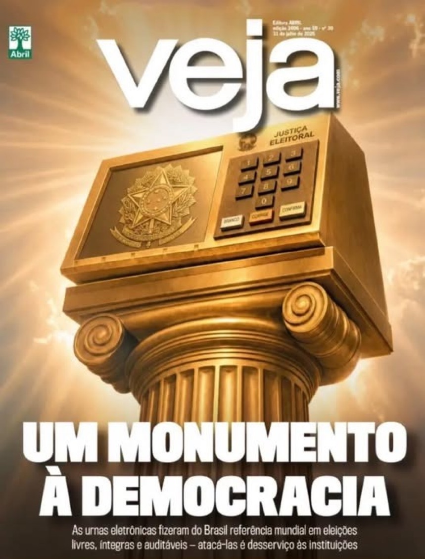 gersongomes's tweet photo. Quando todos já tinham esquecido da vergonha protagonizada pelo TSE, ao lançar o boneco Pilili, a Veja retoma o ridículo culto à urna eletrônica. https://t.co/851h382ev5