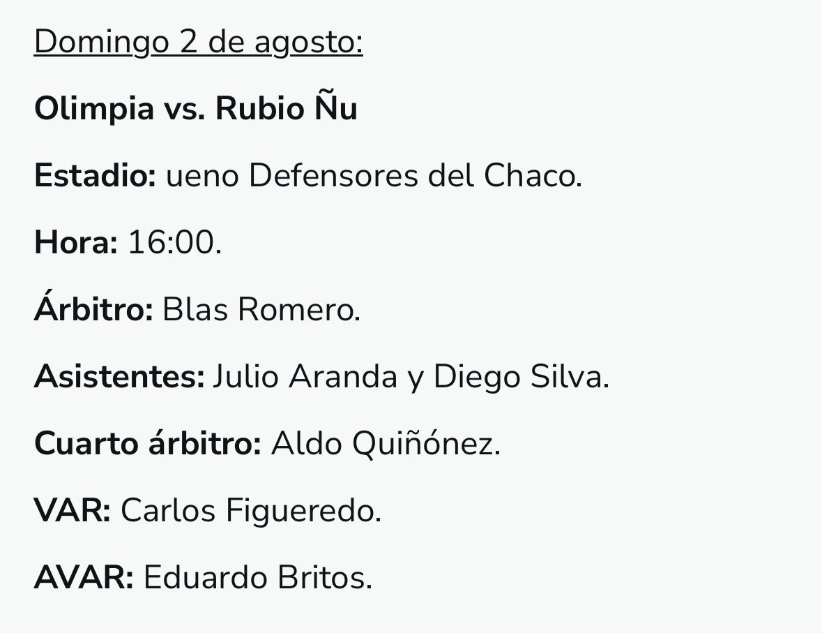 alvaroapontec's tweet photo. Blas Romero será el árbitro de Olimpia vs Rubio Ñu el domingo https://t.co/tKk1H7aIef