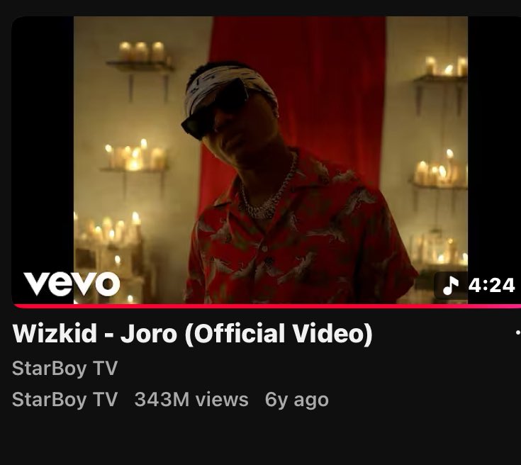 Chukwuma7488081's tweet photo. Wizkid’s “Joro” has now surpassed 343M organic Views on YouTube.👏🐐🔥🔥

It remains his most Viewed Song on the Platform. 😛🦅🔥🔥 https://t.co/JIUDrrq6KA