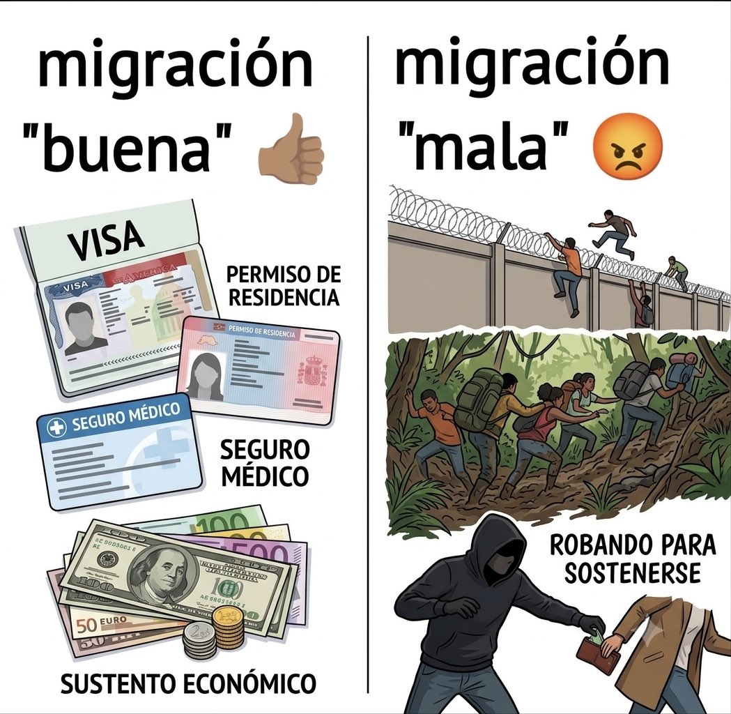 Worldtravem's tweet photo. @elcriticopol No olvidar, la migración buena es la regular, sea en la dirección que sea, y la migración mala es la irregular sea en la dirección que sea https://t.co/p41rwC4eHN
