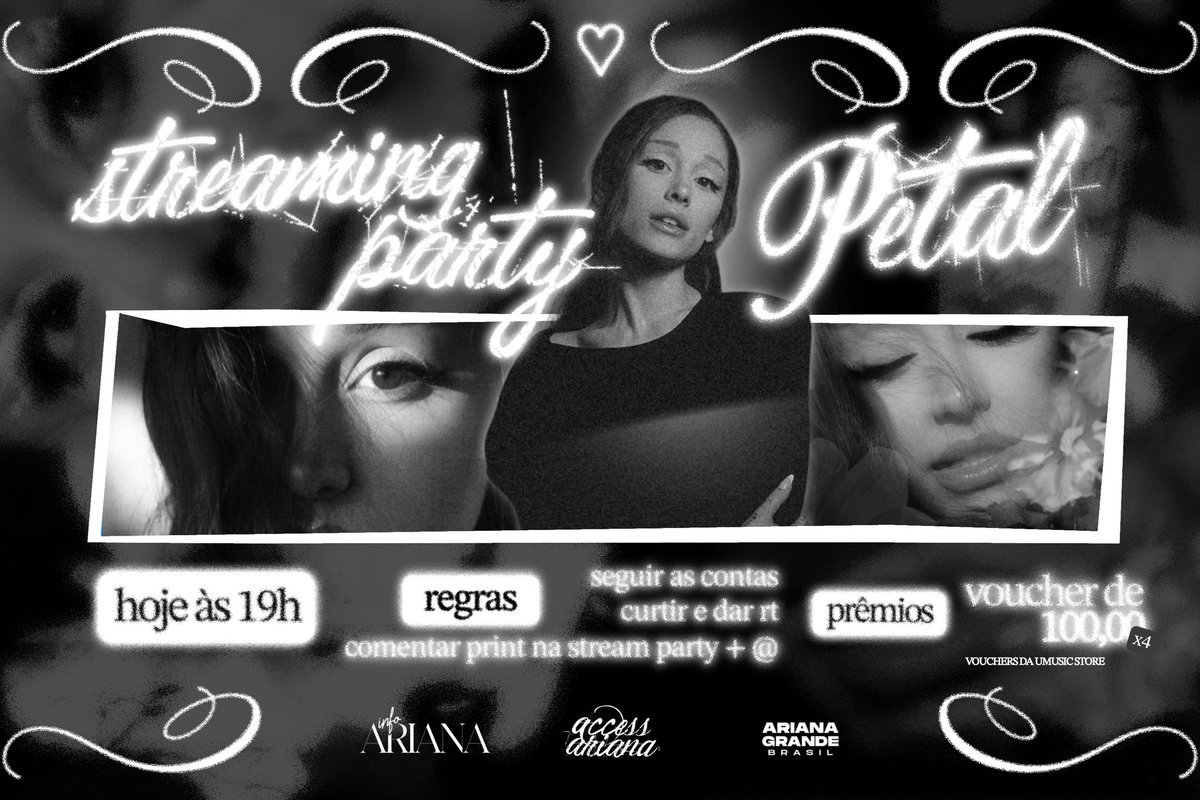arianagrandebr's tweet photo. COMEÇOU! Venha curtir "petal" na nossa mega streaming party no Stationhead!🩶

🔗https://t.co/GZV25irKHA https://t.co/wCobNvx7uJ